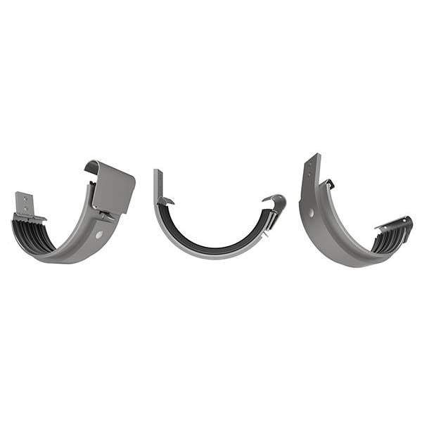 Lindab Silver Metallic 125Mm Half Round Steel Radius Gutter Bracket - Galvanised Steel