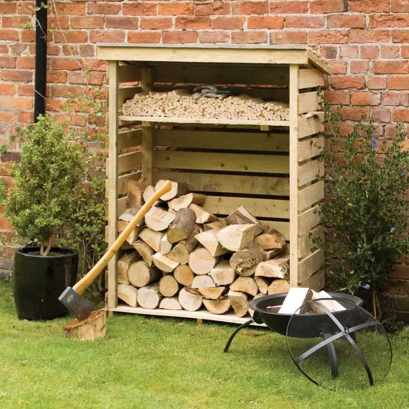 Small Logs Storage Rowlinson Timber Small Log Store - 1170mm x 560mm | Landscaping Superstore®