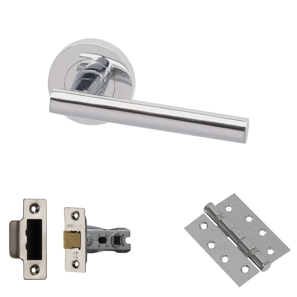 XL Joinery Loire Polished Chrome Fire Door Handle Pack