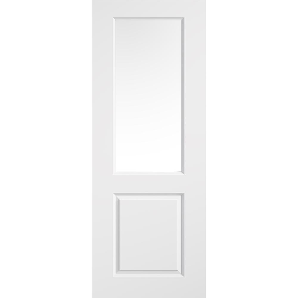 LPD 2 Panel Smooth White Primed Clear Glass Internal Door