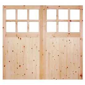 LPD 6 Panel Ledged and Braced Unfinished Redwood with Obscure Glazing External Single Garage Door