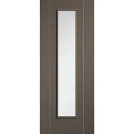 LPD Alcaraz Fully Finished Chocolate Grey Clear Glass Internal Door