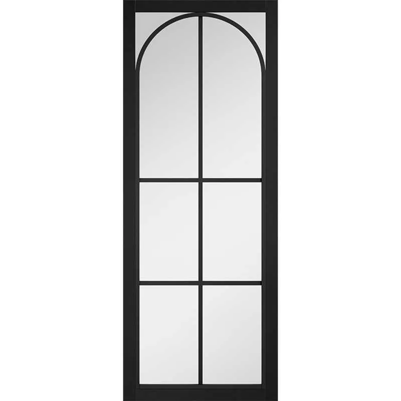 LPD Astoria Fully Finished Black Clear Glass Internal Door - 1981mm x ...