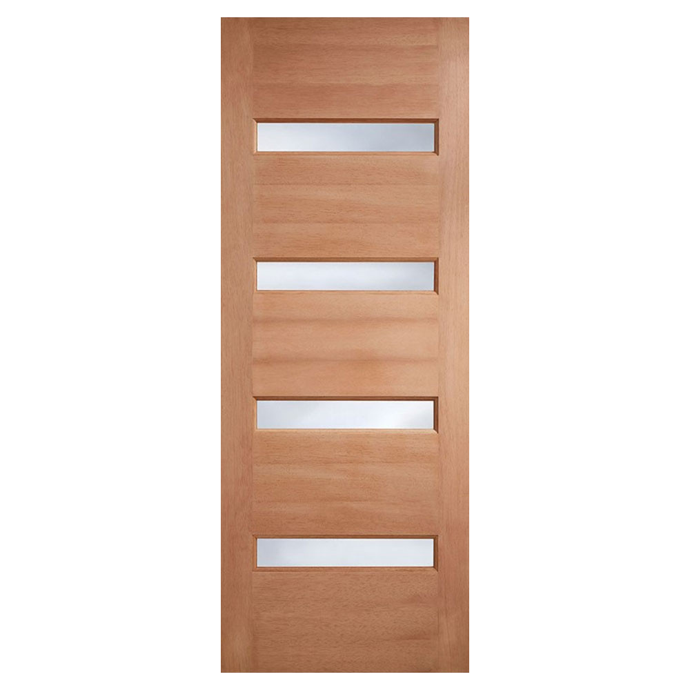 LPD Balham Hardwood Unfinished Frosted Glass External Front Door (M&T)