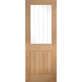 LPD Belize Unfinished Oak 1 Light Glass Internal Door