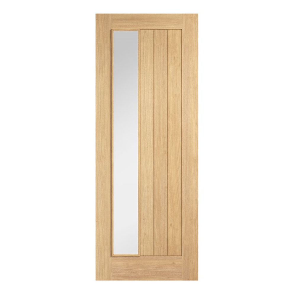 LPD Belize Unfinished Oak Offset Clear Glass Internal Door