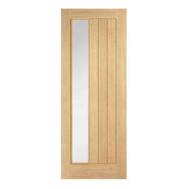LPD Belize Unfinished Oak Offset Clear Glass Internal Door | Door ...