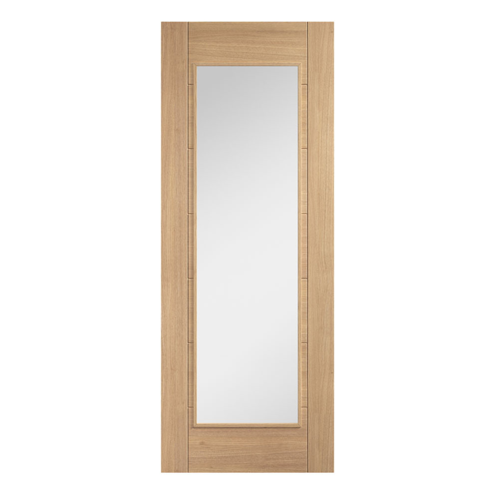 LPD Carini Unfinished Oak 1 Light Clear Glass Internal Door
