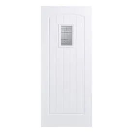LPD Cottage Fully Finished White Composite Glass with Obscure Glazing External Front Door