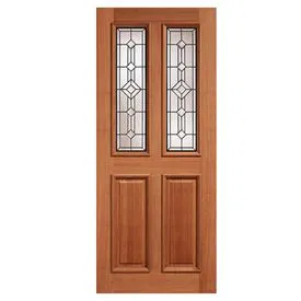 LPD Derby Hardwood Unfinished 2 Light Decorative Glass External Front Door