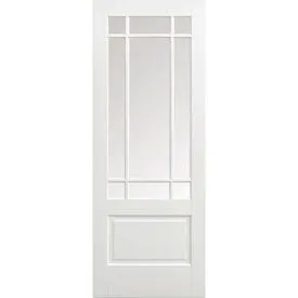 LPD Downham White Primed Glass Internal Door Pair - 1981mm x 1168mm (78 inch x 46 inch)