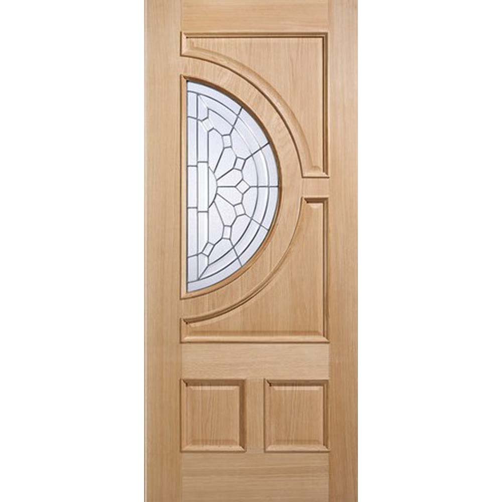 LPD Empress Victorian Unfinished Oak with Bevelled Double Glazing External Front Door