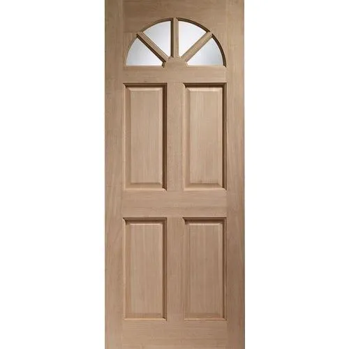 LPD External Hardwood CAROLINA 4 Panel Fanlight Unglazed Door M&T (30&quot; x 78&quot;)