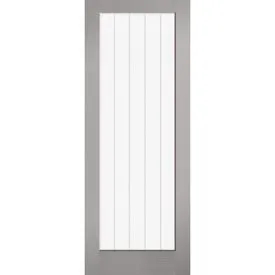 LPD Fully Finished Moulded Textured Vertical 1 Light Clear Glass Internal Door