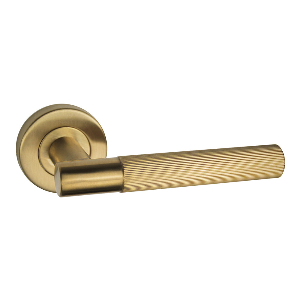 LPD Geneva Urban Industrial Internal Knurled Door Handle Pack  - Satin Gold