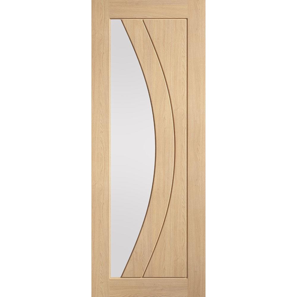 LPD Girona Fully Finished Oak 1 Light Offset Clear Glass Internal Door