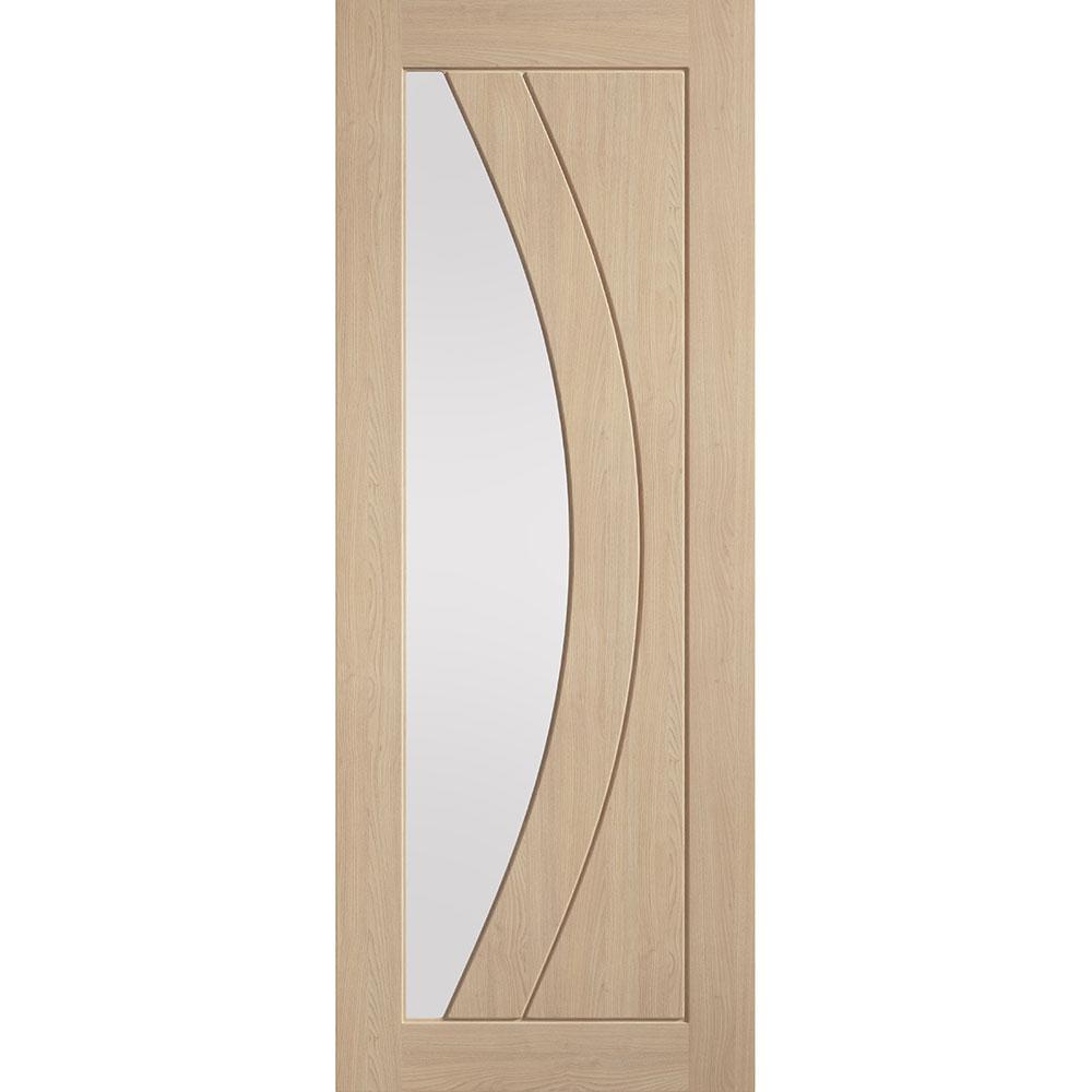 LPD Girona Unfinished Oak 1 Light Offset Clear Glass Internal Door