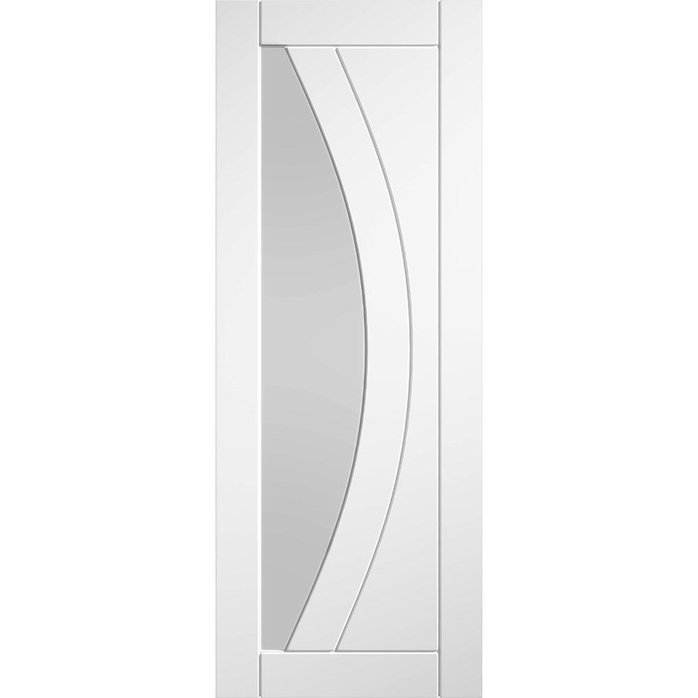 LPD Girona White Primed 1 Light Offset Clear Glass Internal Door