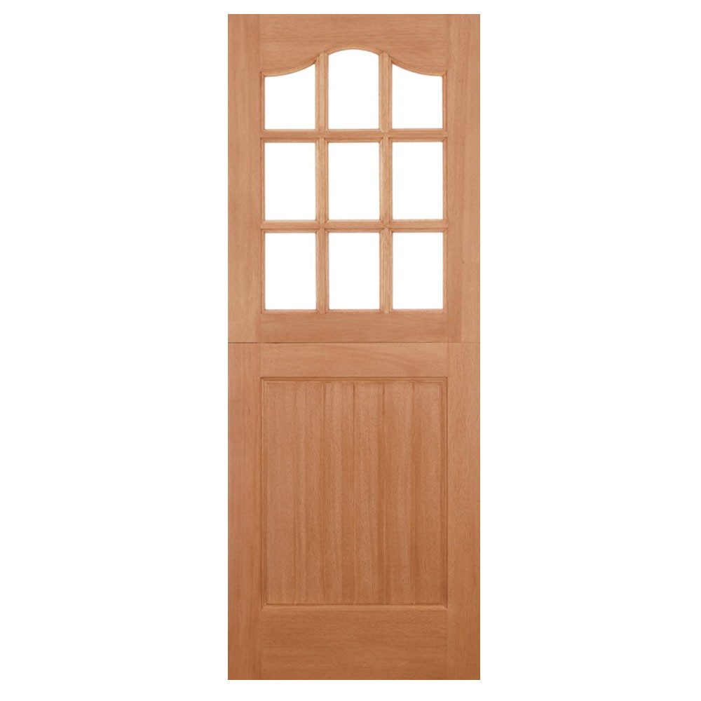 LPD Hardwood Unfinished 9 Light Clear Glass External Stable Door (M&T)