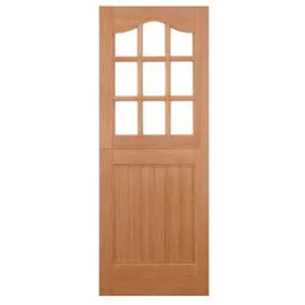 LPD Hardwood Unfinished 9 Light Clear Glass External Stable Door (M&T)