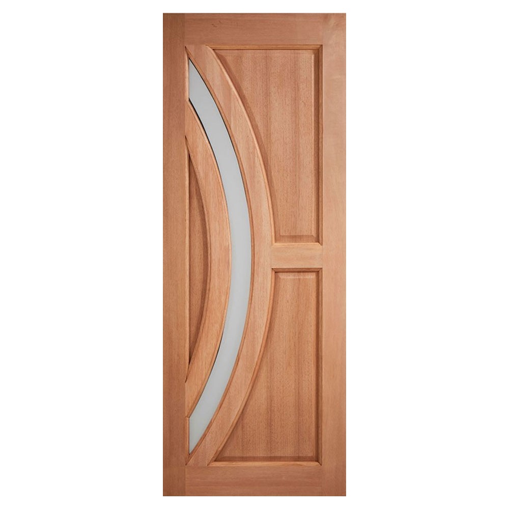 LPD Harrow Hardwood Unfinished Frosted Glass External Front Door (M&T)