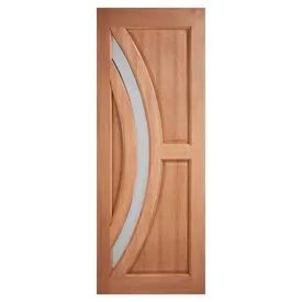LPD Harrow Hardwood Unfinished Frosted Glass External Front Door (M&T)