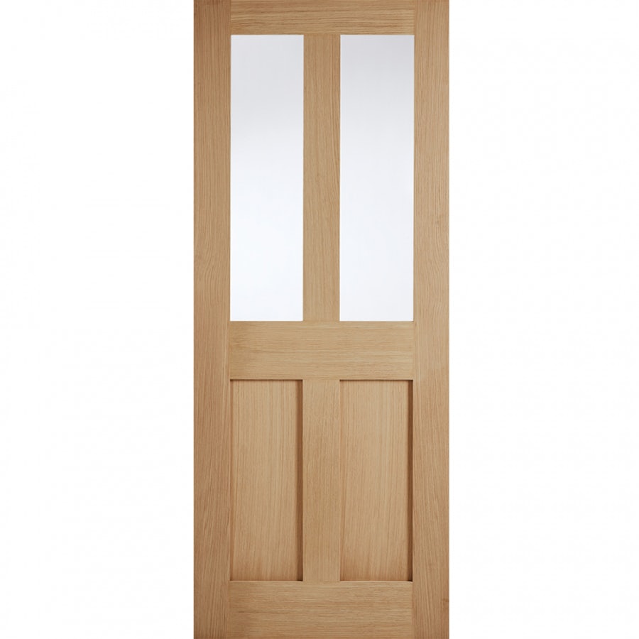 LPD London Unfinished Oak Clear Glass Internal Door