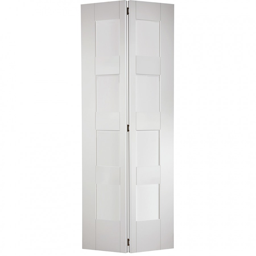 LPD 4 Light Shaker White Primed Glass Internal Bi-fold Door