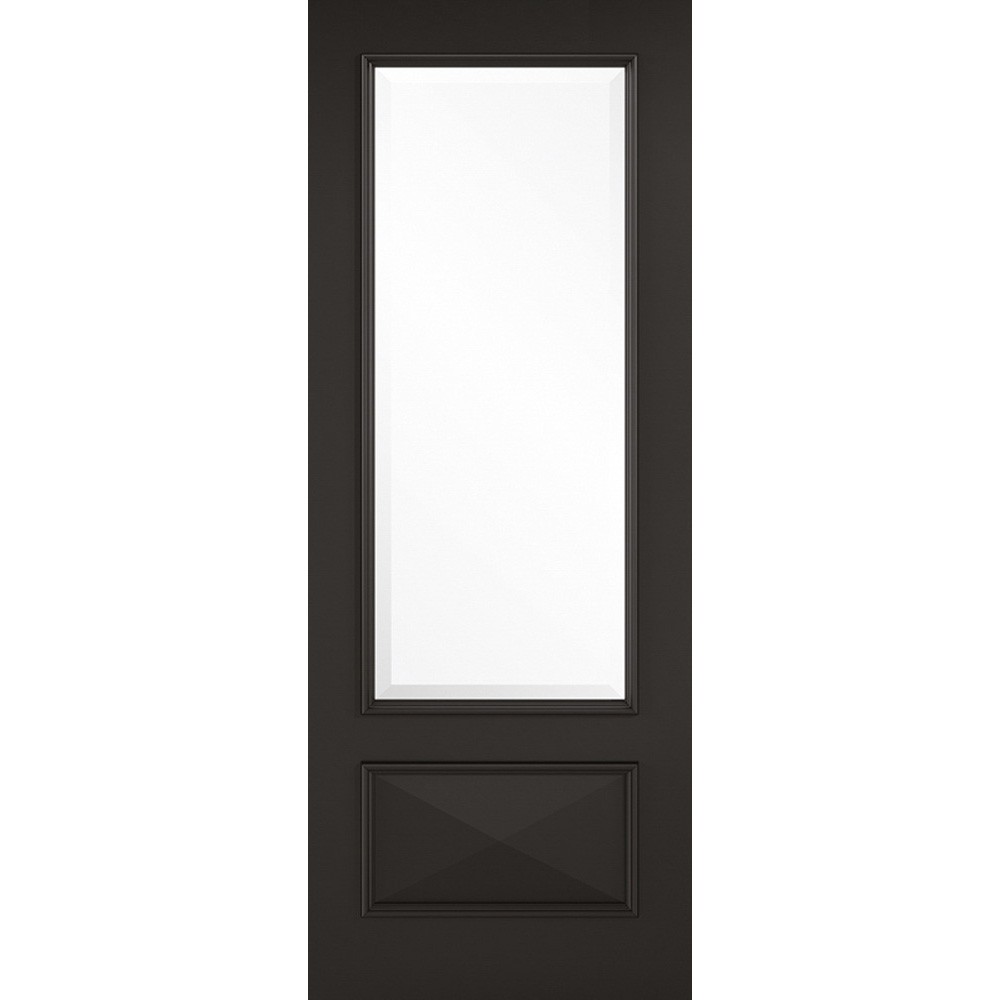 LPD Knightsbridge Primed Black 1 Light Clear Bevelled Glass Internal Door