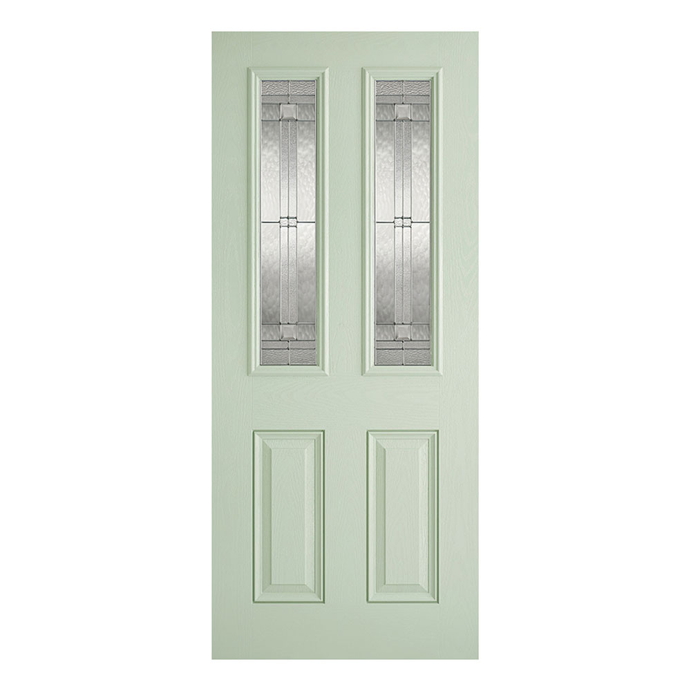 LPD Malton Victorian Fully Finished Light Green Composite Glass with Obscure Glazing External Front Door