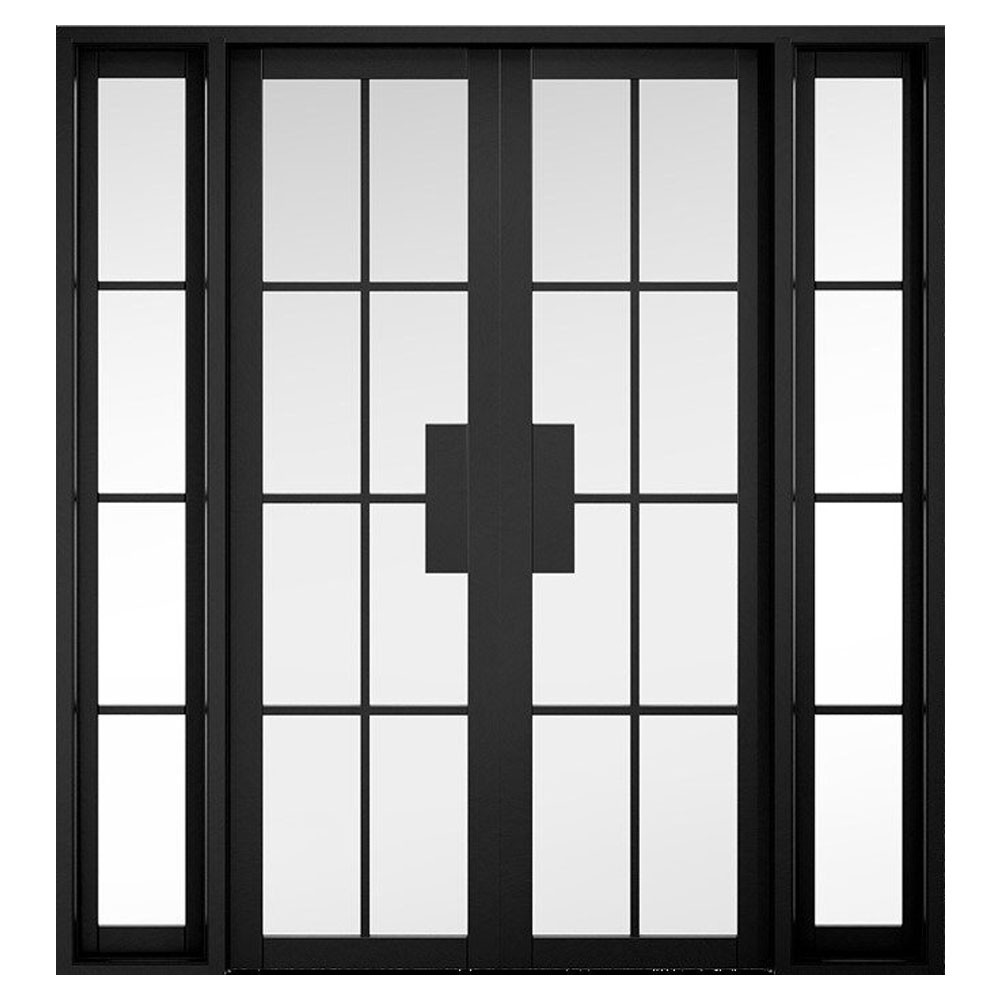 LPD Malvern Urban Fully Finished Black Clear Glass Internal Room Divider W6 Config - 2031mm x 1904mm (80x75 inch)