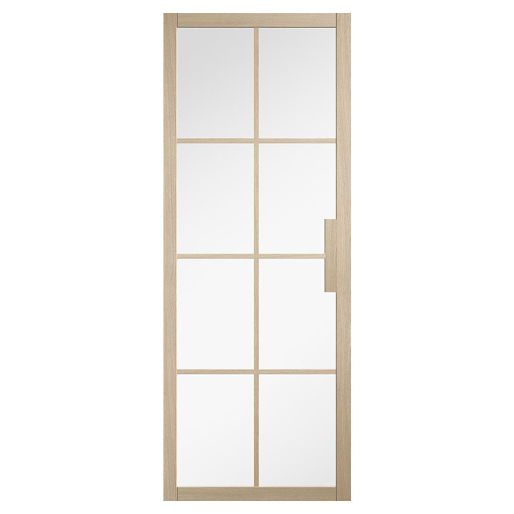 LPD Malvern Urban Fully Finished Blonde Oak Clear Glass Internal Door