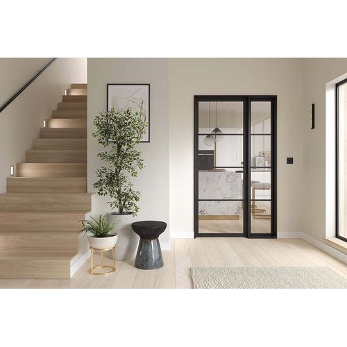 LPD Manhattan Universal Frame Kit Black Primed  Internal Door