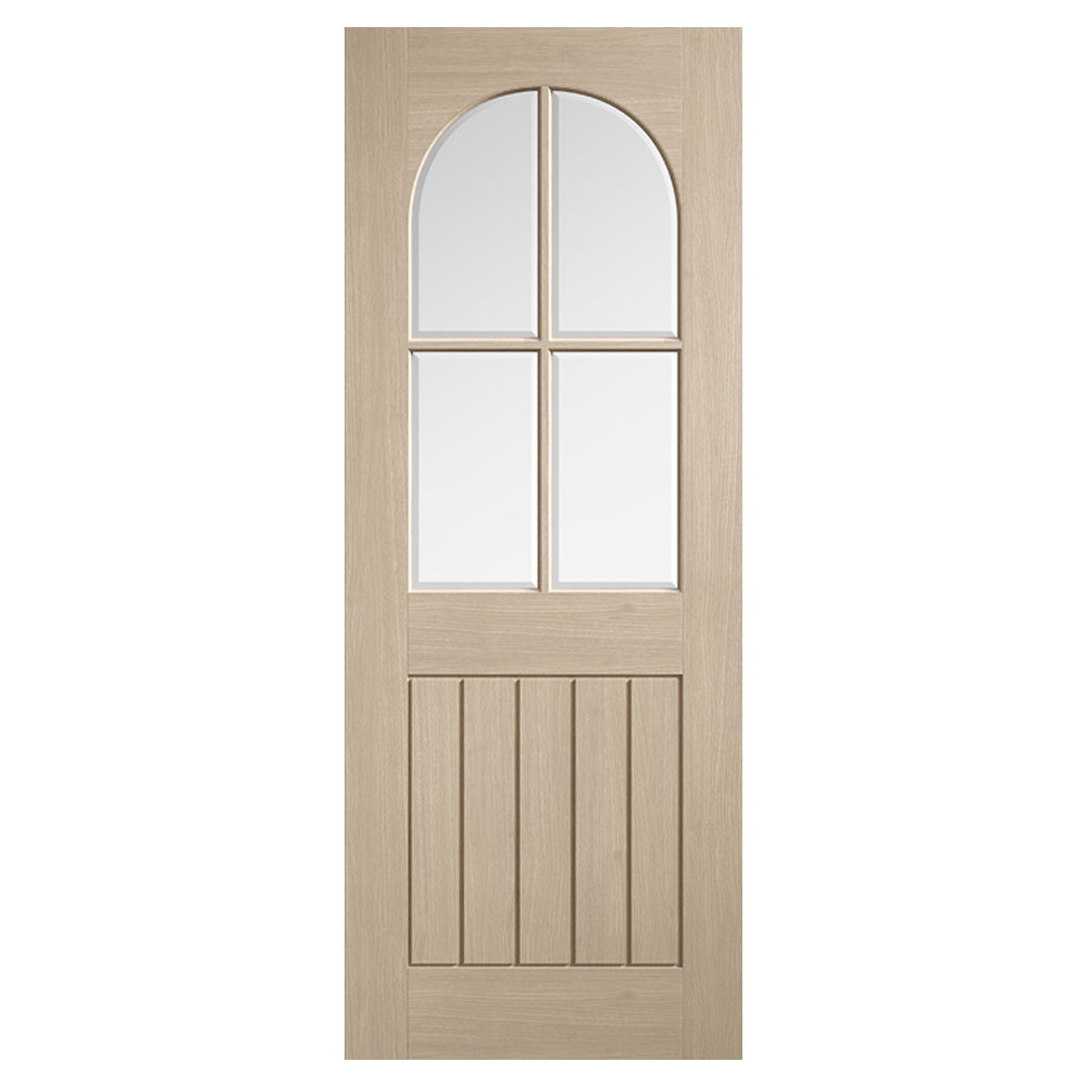LPD Mexicano Cottage Fully Finished Blonde Oak Clear Bevelled Glass Internal Door