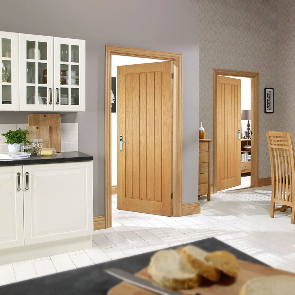 LPD Mexicano Grooved Unfinished Oak Internal Cottage Door LF 2