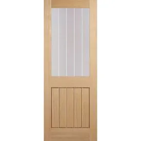 LPD Mexicano Unfinished Oak Half Light Glass Internal Door