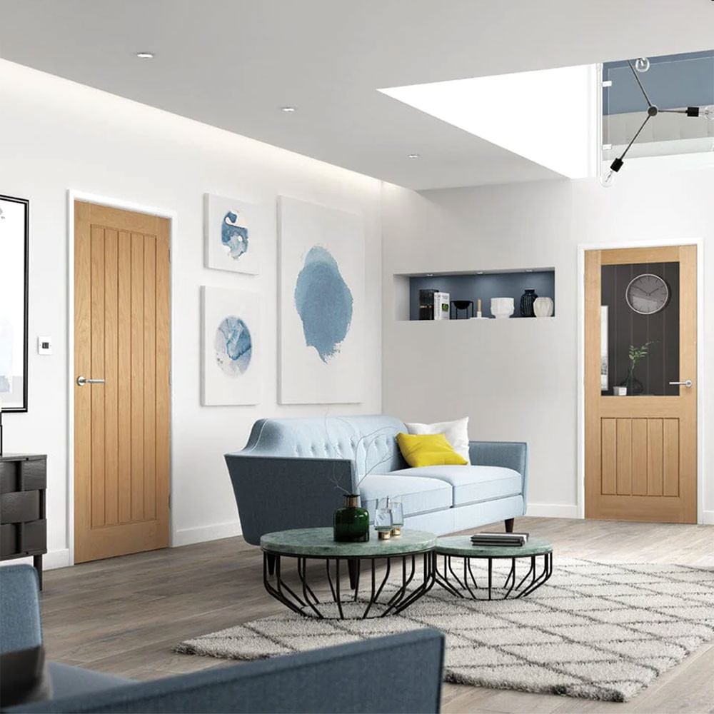 LPD Mexicano Panel Fully Finished Oak Internal Cottage Door LS 2