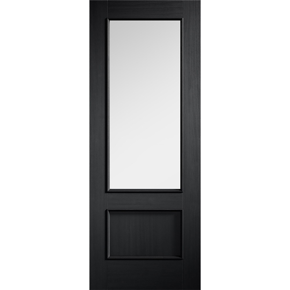 LPD Murcia 1 Panel Fully Finished Charcoal Black 1 Light Clear Glass Internal Door