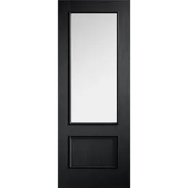 LPD Murcia 1 Panel Fully Finished Charcoal Black 1 Light Clear Glass Internal Door