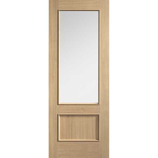 LPD Murcia 1 Panel Fully Finished Oak 1 Light Clear Glass Internal Door ...