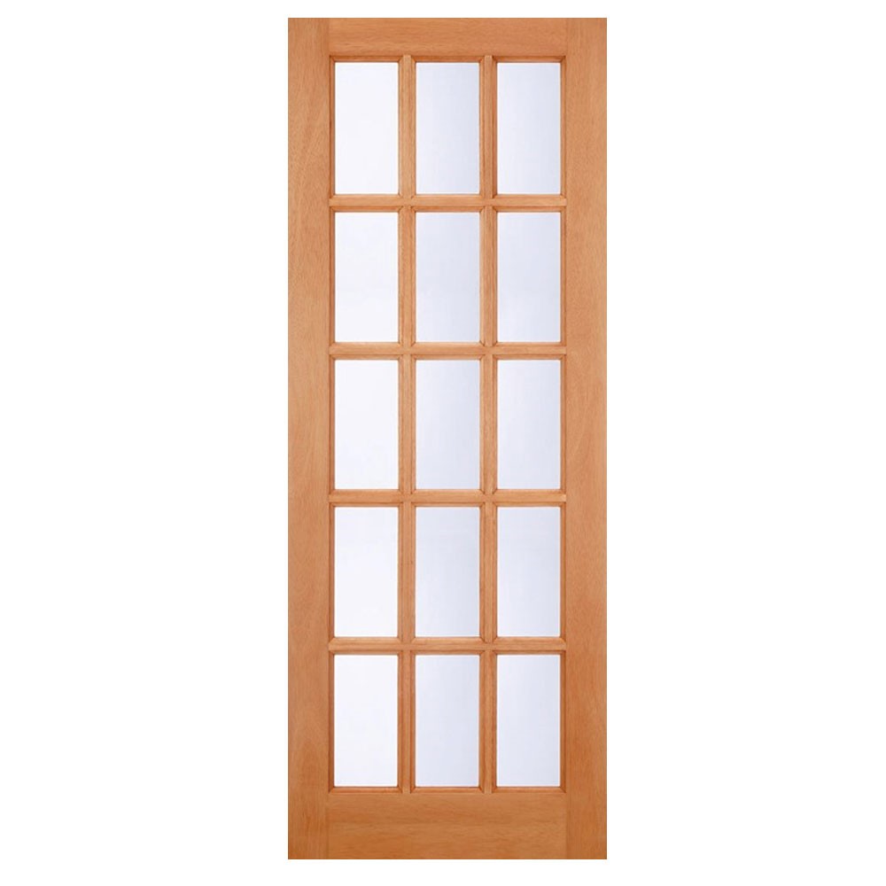 LPD SA Hardwood 15 Light Unfinished Clear Glass External Front Door (M&T)