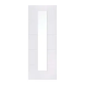 LPD Santandor Contemporary White Primed Clear Glazed Internal Door