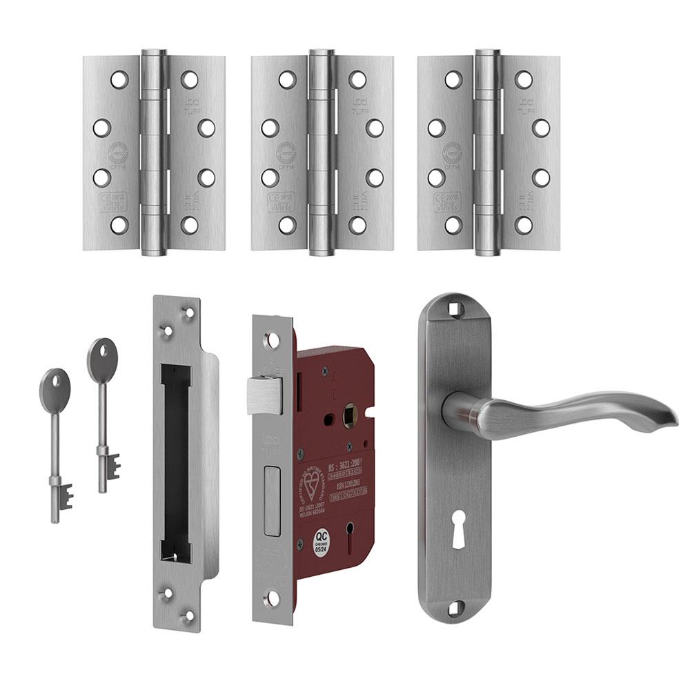 LPD Satin Chrome External Handle Pack | Door Superstore®