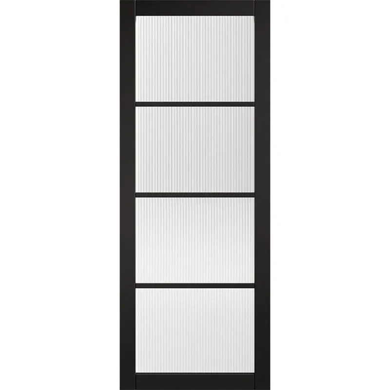 4 Reeded Glass LPD Soho Fully Finished Black 4 Light Reeded Glass Internal Door | Door ...