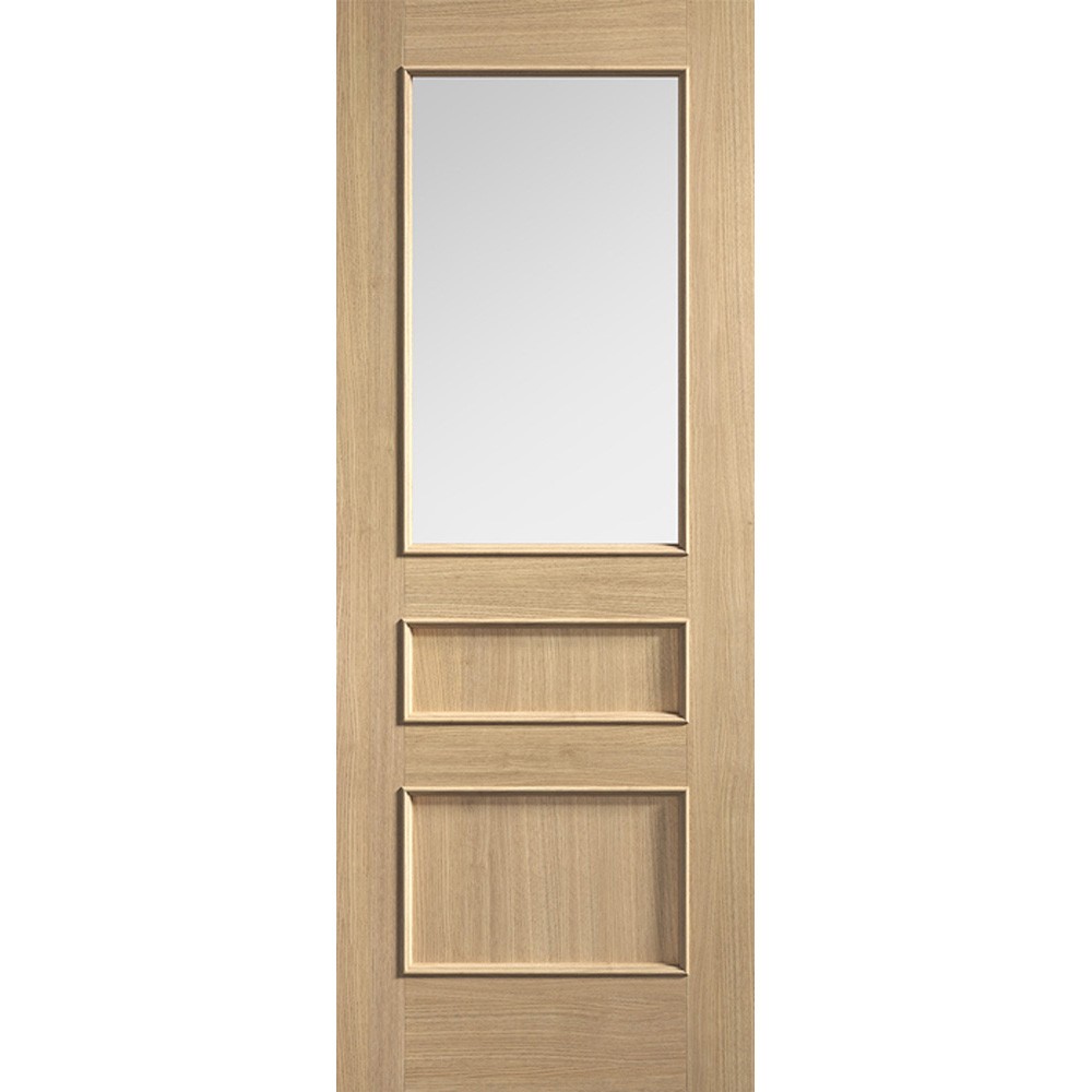 LPD Toledo 2 Panel Fully Finished Oak 1 Light Clear Glass internal Door