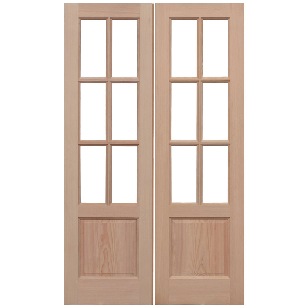 LPD Unfinished Hemlock 2 Panel Unglazed French Doors