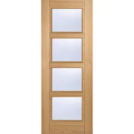 LPD Vancouver Fully Finished Oak 4 Light Clear Glazed Internal FD30 Fire Door