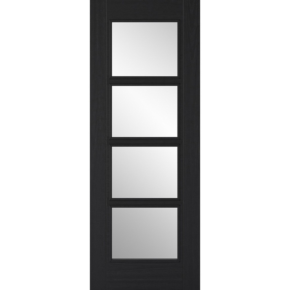 LPD Vancouver Fully Finished Charcoal Black 4 Light Clear Glass Internal FD30 Fire Door