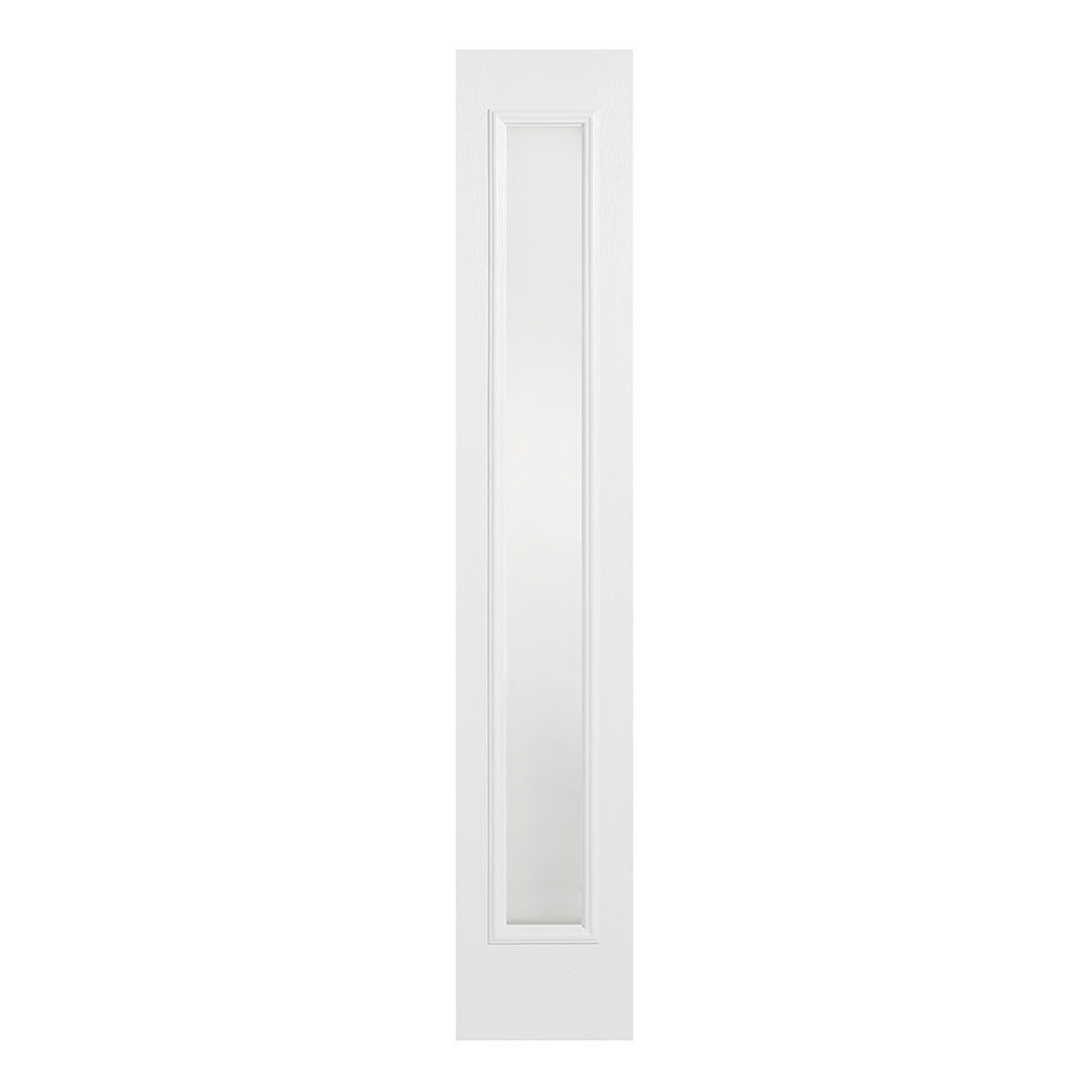 LPD Victorian Fully Finished White Composite Obscure Glass External Sidelight - 2032mm x 356mm (80 inch x 14 inch)