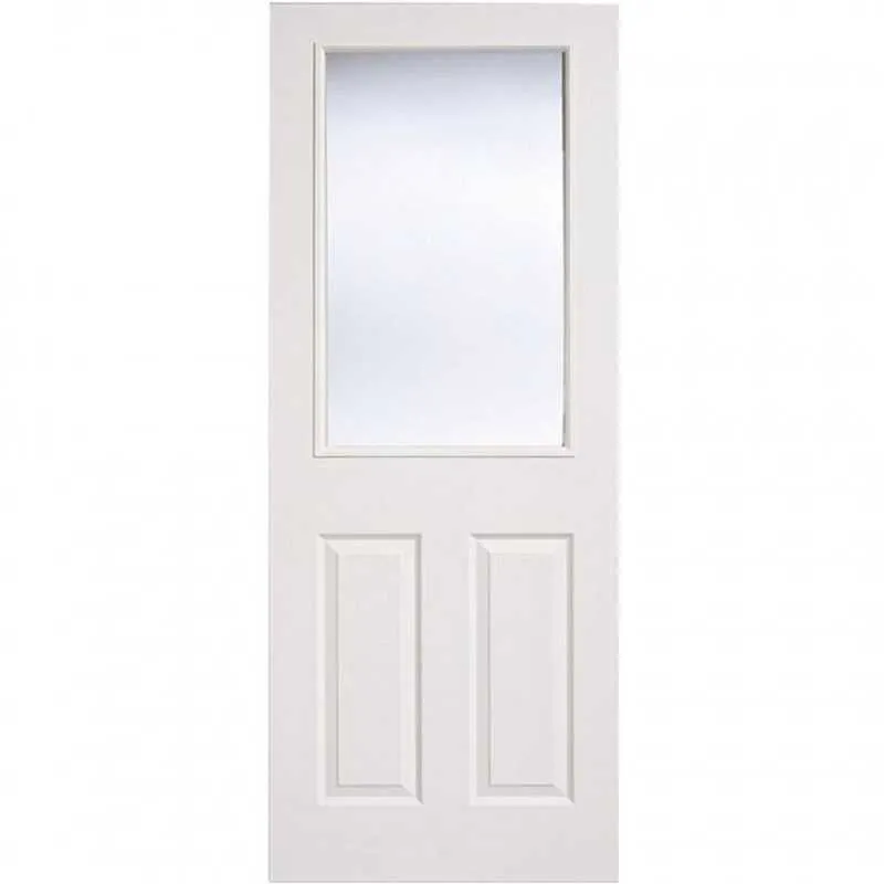 LPD Moulded Textured Primed White 1 Light Glass Internal Door - 2040mm ...
